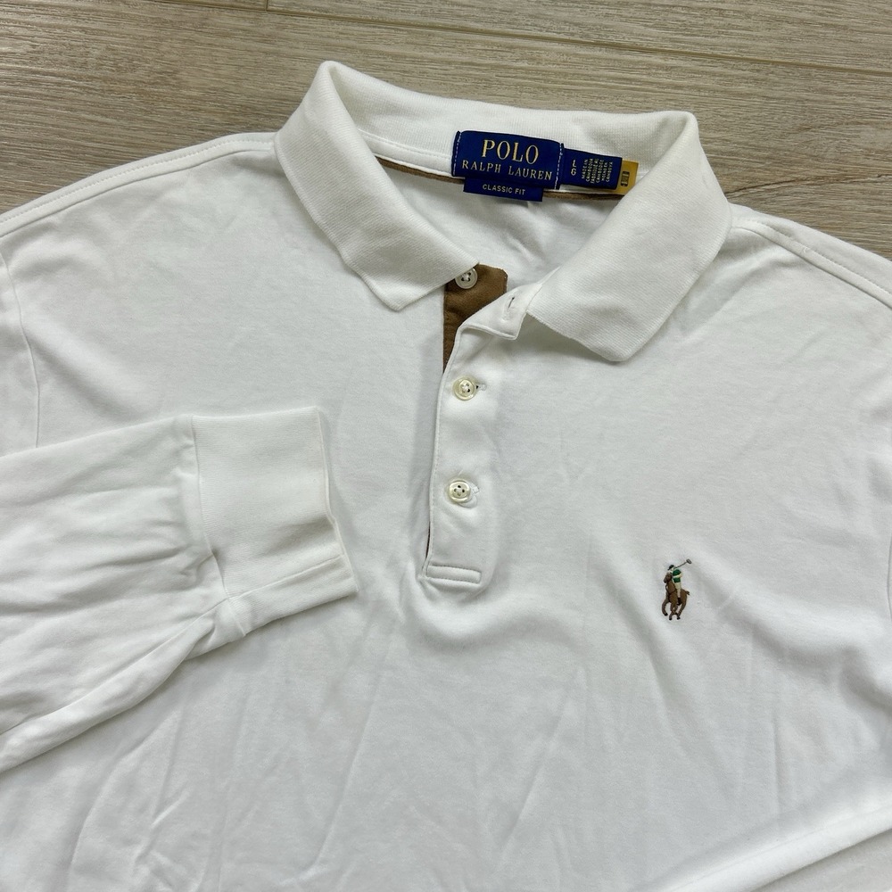 Polo Ralph Lauren Mens Large Luxury Jersey Long Sleeve Logo Cotton Classic Fit